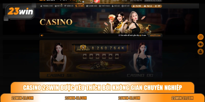 Casino 23WIN được yêu thích bởi không gian chuyên nghiệp